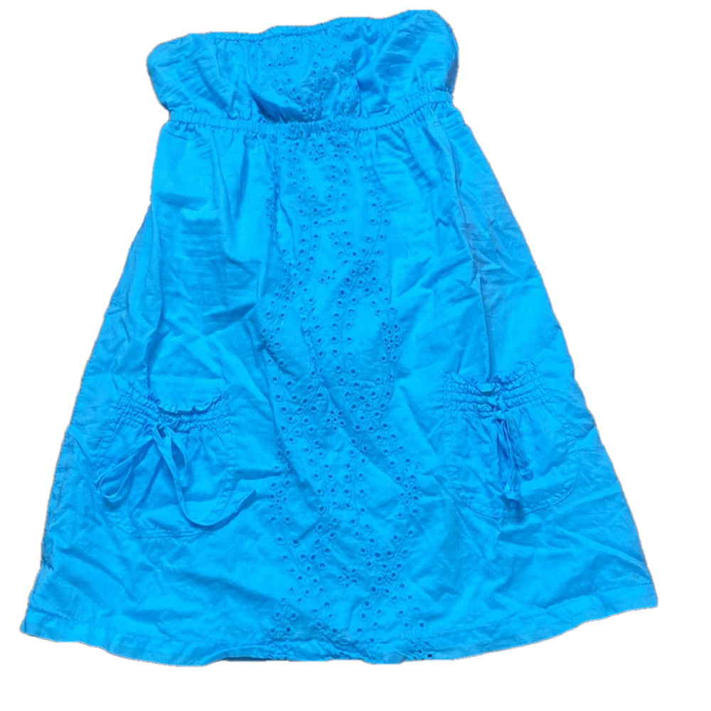 🦋 Garage 🦋 100% Cotton Blue Strapless Dress